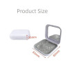Container for caps, aligners, retainers, with a mirror, square, Black